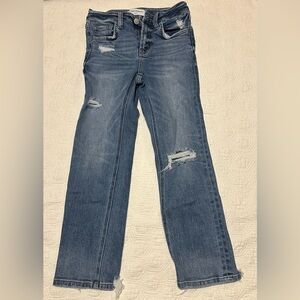 Flying Monkey Distressed Mid-Rise Cropped Straight Leg Jeans Size 12